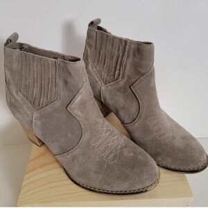 Franco Fortini Chesney Women's Leather Western Boots Size 7.5 Chunky Heel